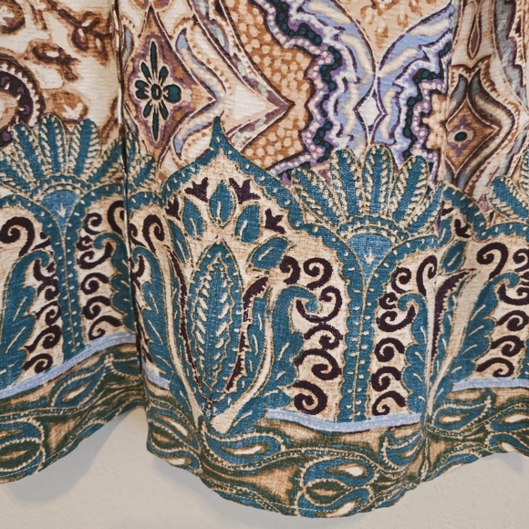 Chico's Shirt Dress Paisley Button Up Tunic Cottage Core Size Chico's 2=US L/12 - Picture 3 of 12